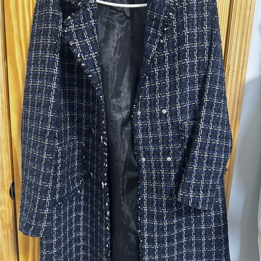 Marc New York by Andrew Marc Blue Tweed Women's Coat